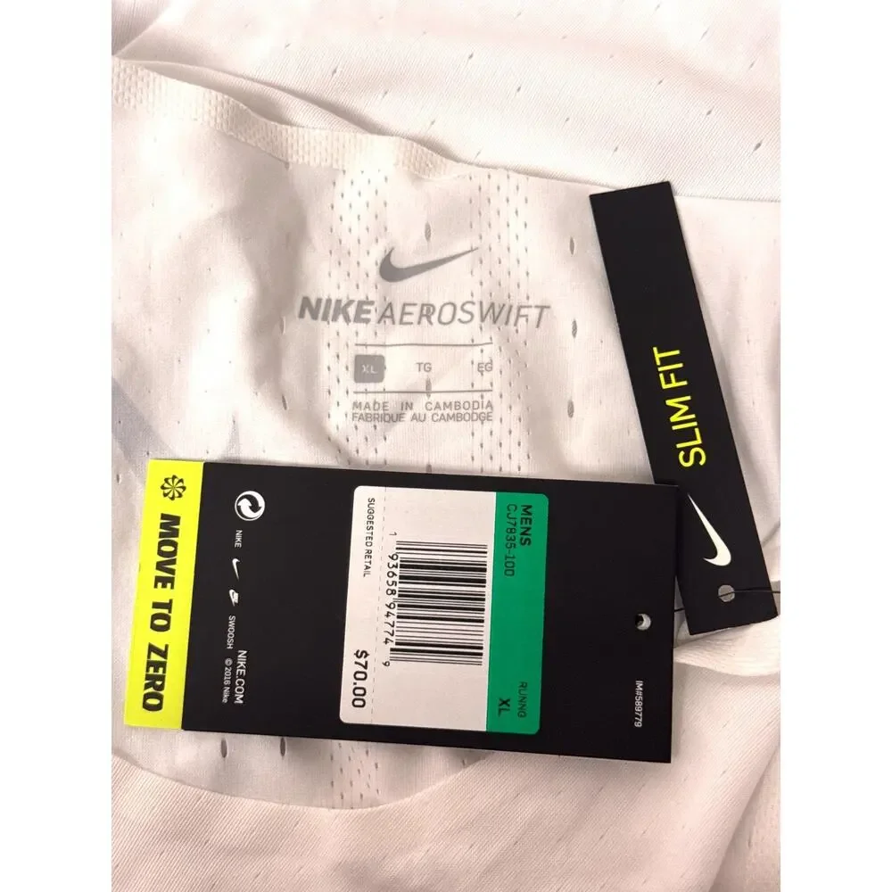 New Nike AeroSwift Tank Singlet XL Mens White Running
